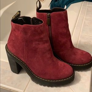 Maroon Velvet Dr. Martens